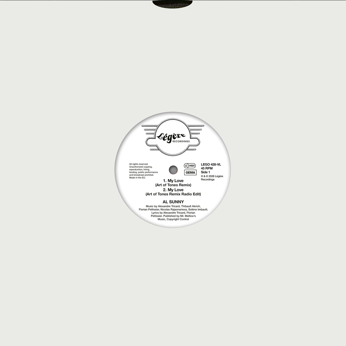 Al Sunny - My Love (Remixes) - 12inch